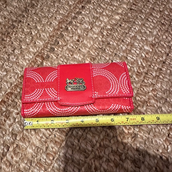 Red Coach Wallet - Picture 3 of 7